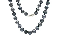 Black Cultured Graduated Pearl Strand with Sterling Silver Lobster Clasp
