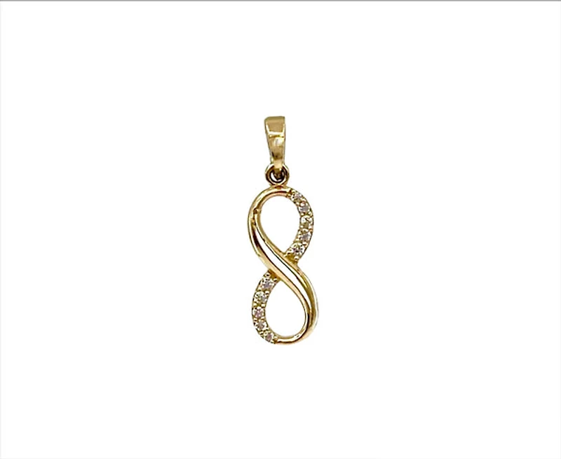 10K Gold Infinity Cubic Zirconia Charm