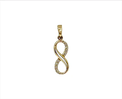 10K Gold Infinity Cubic Zirconia Charm