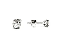 14K White Gold 0.15cttw Round Cut Canadian Diamond Stud Earrings