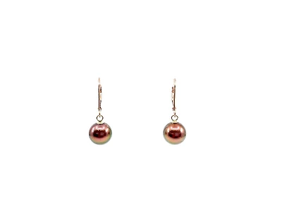 14K Rose Gold South Sea Pearl 9-10mm Earrings