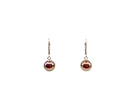 14K Rose Gold South Sea Pearl 9-10mm Earrings
