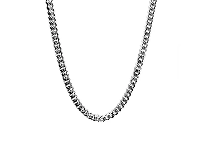 925 Sterling Silver 4.8mm Rhodium Plated Miami Cuban Chain - 22 Inches