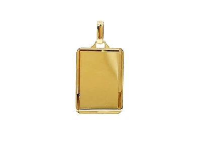 10K Yellow Gold Diamond Cut Engravable Plate Charm