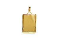 10K Yellow Gold Diamond Cut Engravable Plate Charm