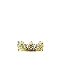 10K Yellow Gold 0.25cttw Genuine Opal & 0.22cttw Diamond Crown Ring - / 4.5