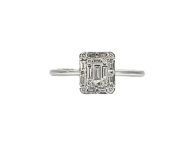 14K White Gold 0.32cttw Diamond Ring - size 7