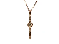 14K Rose Gold 0.13cttw Diamond Pendant, 18"