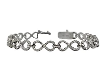 14K White Gold 2.10cttw Diamond Infinity Tennis Bracelet, 7"