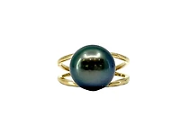 14K Yellow Gold Tahitian Pearl Ring
