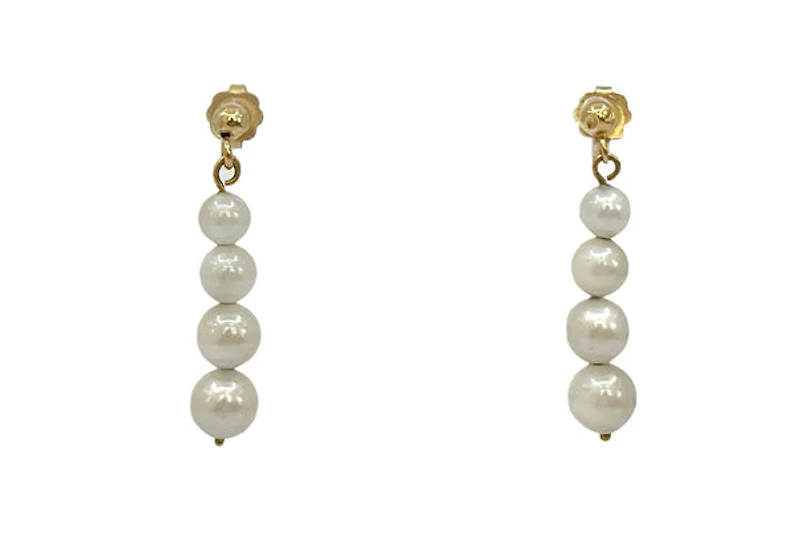 14K Yellow Gold Fresh Water Pearl Earring