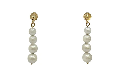 14K Yellow Gold Fresh Water Pearl Earring