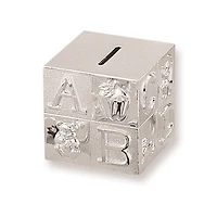 Silver-plated Metal Baby Block Bank