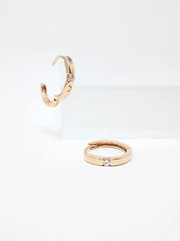 Rose Gold Diamond Hoop Earrings
