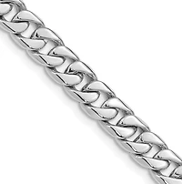 14K White Gold Flat Beveled Curb Chain