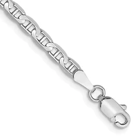 14K White Gold 4.5mm Concave Anchor Chain