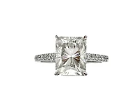 Silver 4.00cttw Moissanite Engagement Ring - 4.5