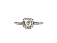 10K White Gold 0.19cttw Diamond Halo Engagement Ring