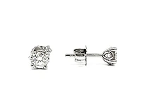 14K White Gold 0.10cttw Round Cut Canadian Diamond Stud Earrings