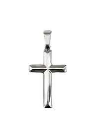 925 Sterling Silver 34mm x 20mm Hollow Pyramid Style Cross Charm