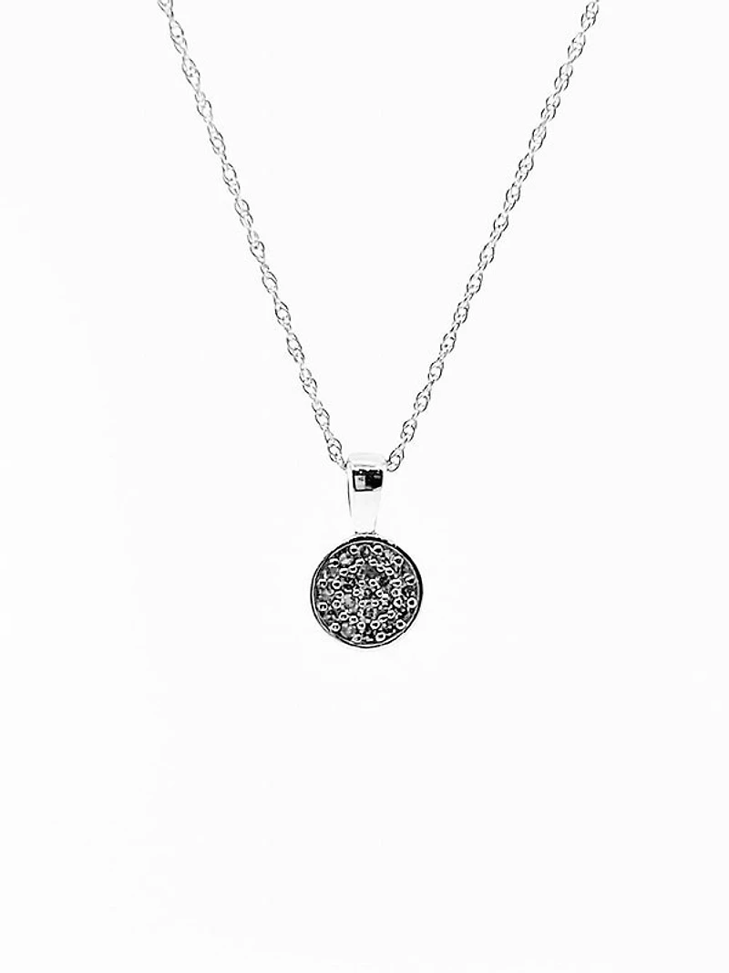 10K White Gold Diamond Pendant