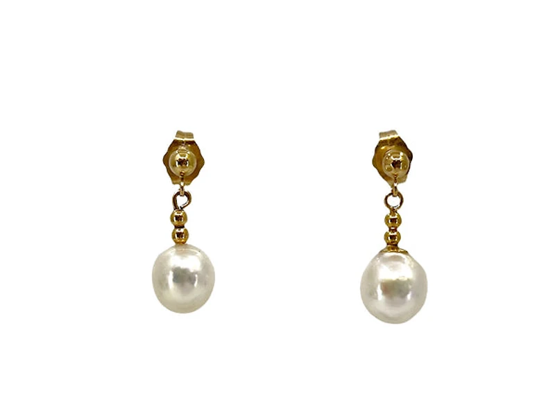 14K Gold Fresh Water Pearl Earrings