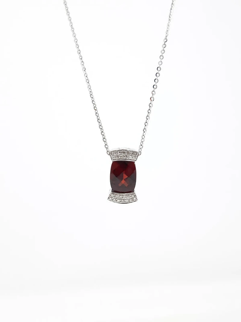 Garnet and Diamond Pendant