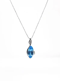 Blue Topaz and Diamond Pendant