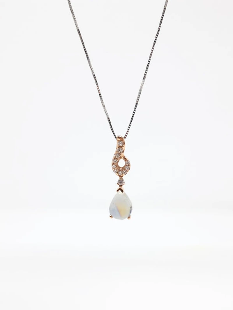 Moonstone and Diamond Pendant