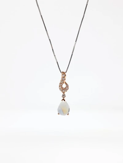 Moonstone and Diamond Pendant