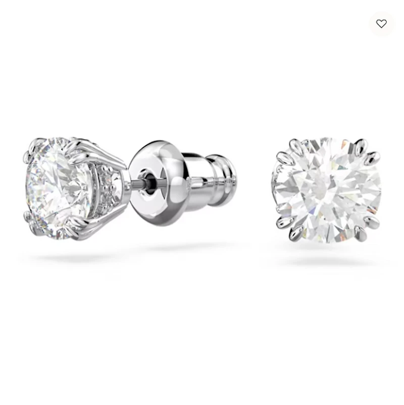 Swarovski Constella/Stilla stud earrings, Round cut, White, Rhodium plated - 5636712/5648992 (SS)