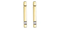 10K Yellow Gold 0.14cttw Canadian Diamond Line Dangle/Drop Earrings