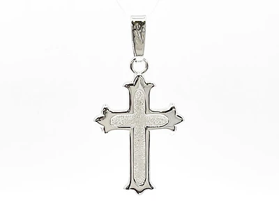 925 Sterling Silver 25mm x 16mm Brush Center Cross Charm