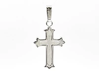 925 Sterling Silver 25mm x 16mm Brush Center Cross Charm