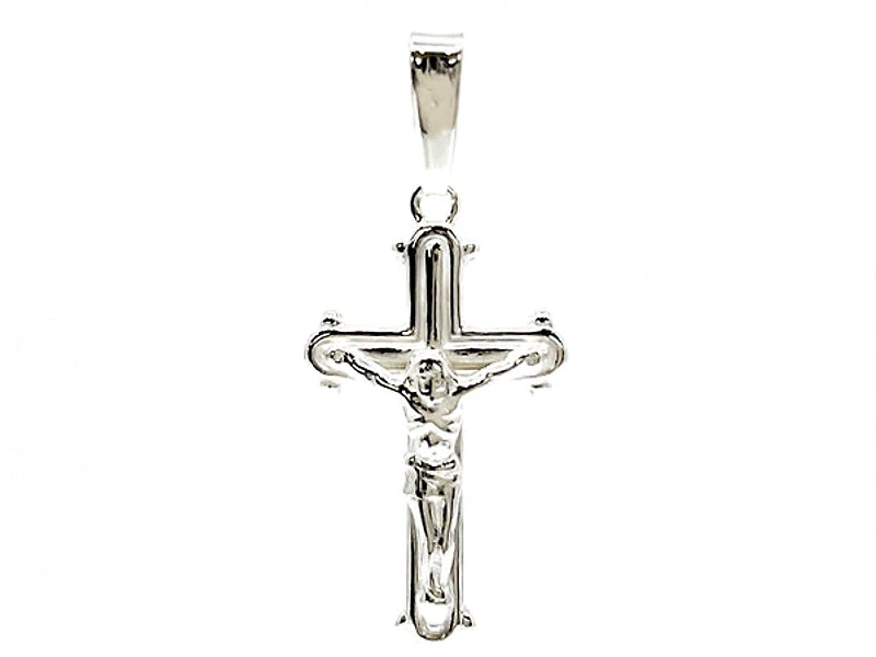 925 Sterling Silver 23mm x 13mm Hollow Crucifix Cross Charm