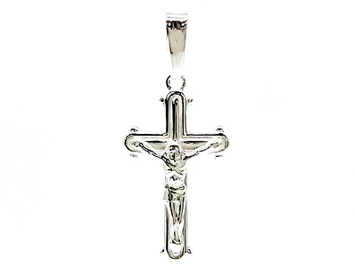 925 Sterling Silver 23mm x 13mm Hollow Crucifix Cross Charm