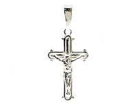 925 Sterling Silver 23mm x 13mm Hollow Crucifix Cross Charm