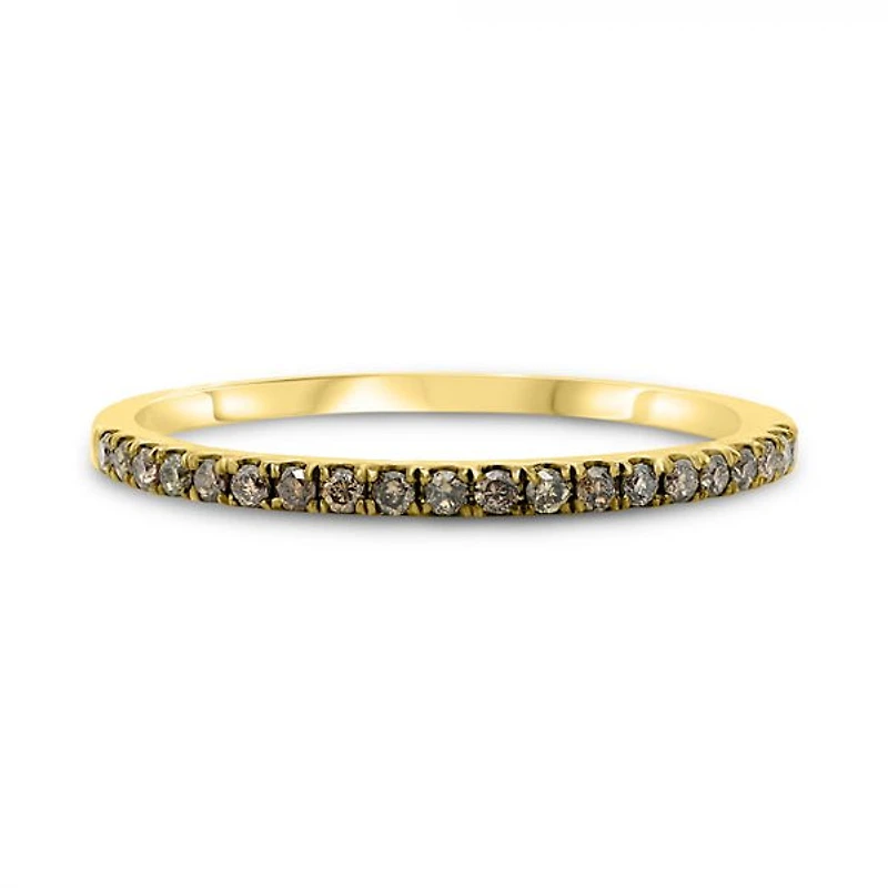 14K White, Yellow or Rose Gold 0.15cttw Champagne Diamond Pave Band - 14K White Gold