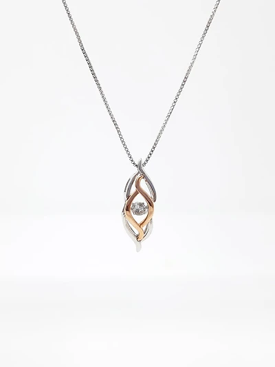 Silver and Rose Gold Canadian Diamond Pendant