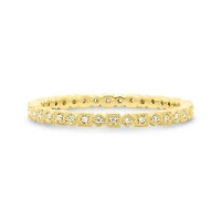 14K White, Yellow or Rose Gold 0.06cttw Diamond Geometric Milgrain Eternity Band - 14K White Gold / 4.5