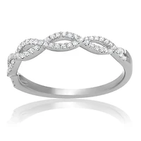 14K White, Yellow or Rose Gold 0.18cttw Diamond Infinity Band - 14K White Gold