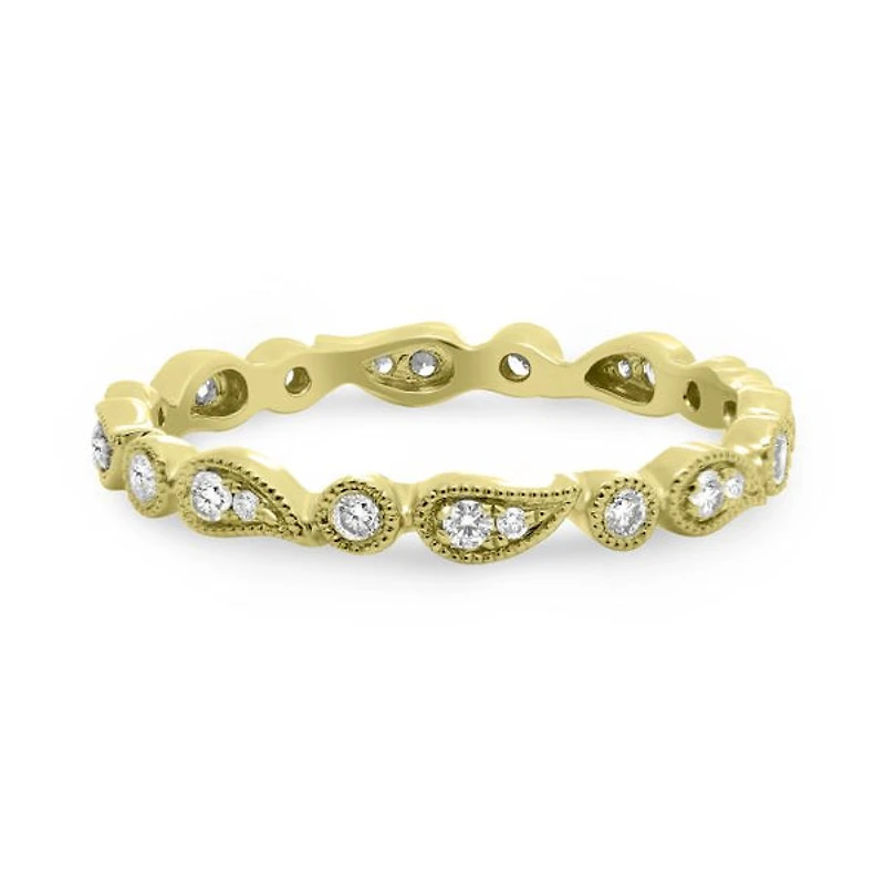 14K White, Yellow or Rose Gold 0.22cttw Diamond Paisley Eternity Band - 14K White Gold