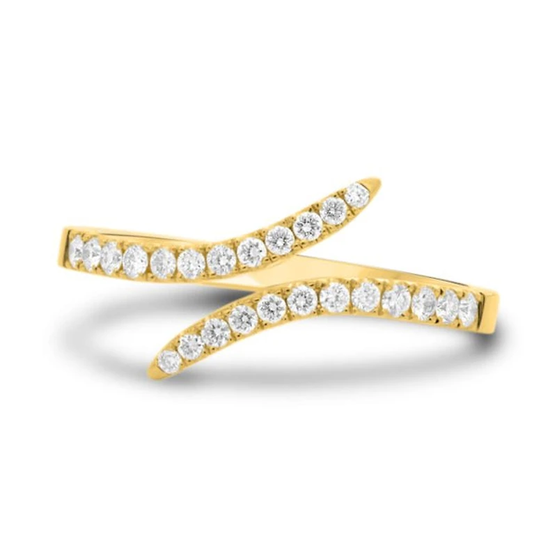 14K White, Yellow or Rose Gold 0.31cttw Diamond Wrap Ring - 14K White Gold