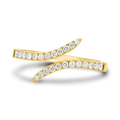 14K White, Yellow or Rose Gold 0.31cttw Diamond Wrap Ring - 14K White Gold
