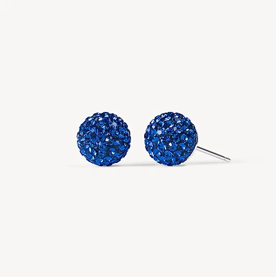 Deep Capri Blue Sparkle Ball™ Stud Earrings