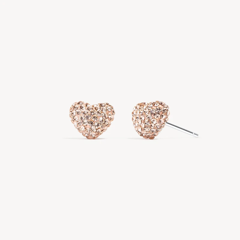 Sparkle Heart Stud Earrings