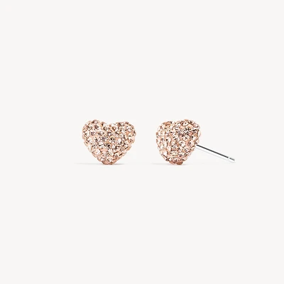 Sparkle Heart Stud Earrings