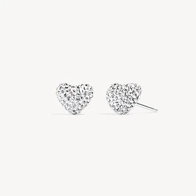 Sparkle Heart Stud Earrings