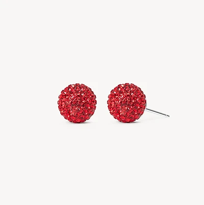 Red Sparkle Ball™ Stud Earrings