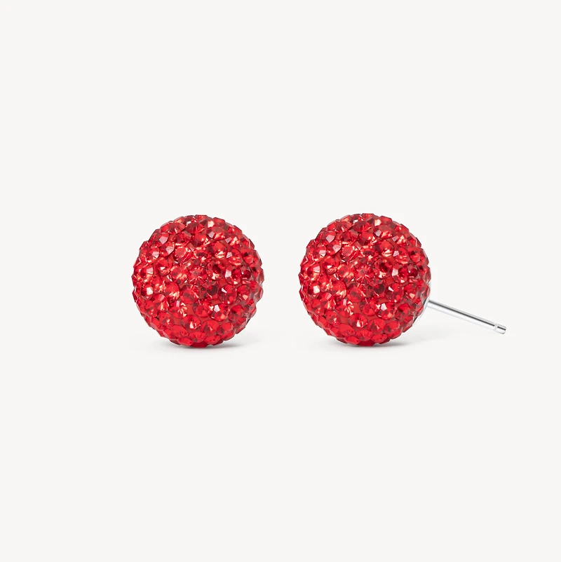 Red Velvet Sparkle Ball™ Stud Earrings
